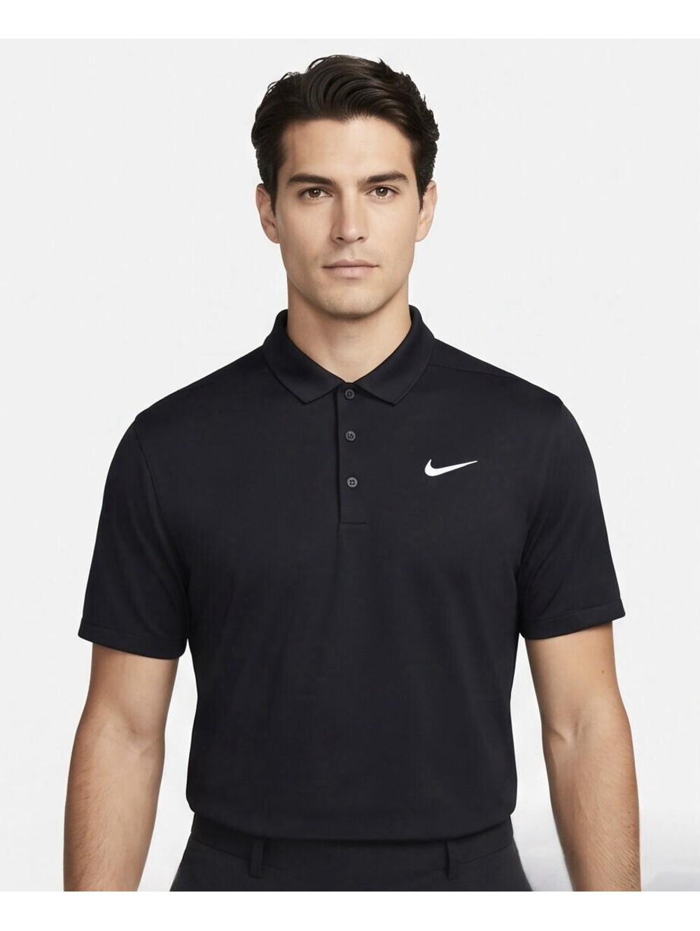 Nike Golf Dri-FIT Polo Shirt Mens M Black Performance Short Sleeve Swoosh